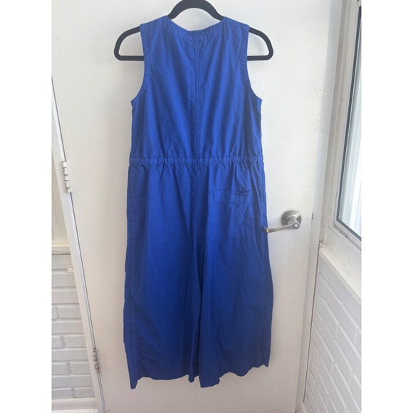 Toast Linen blend Sleeveless Utility Wide Leg Cropped Jumpsuit Size 6 boho - Picture 4 of 11